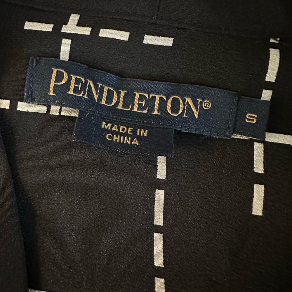 Pendleton 100% Silk Black White‎ Sheath Dress Lined Sleeveless Small Pockets - Picture 4 of 11